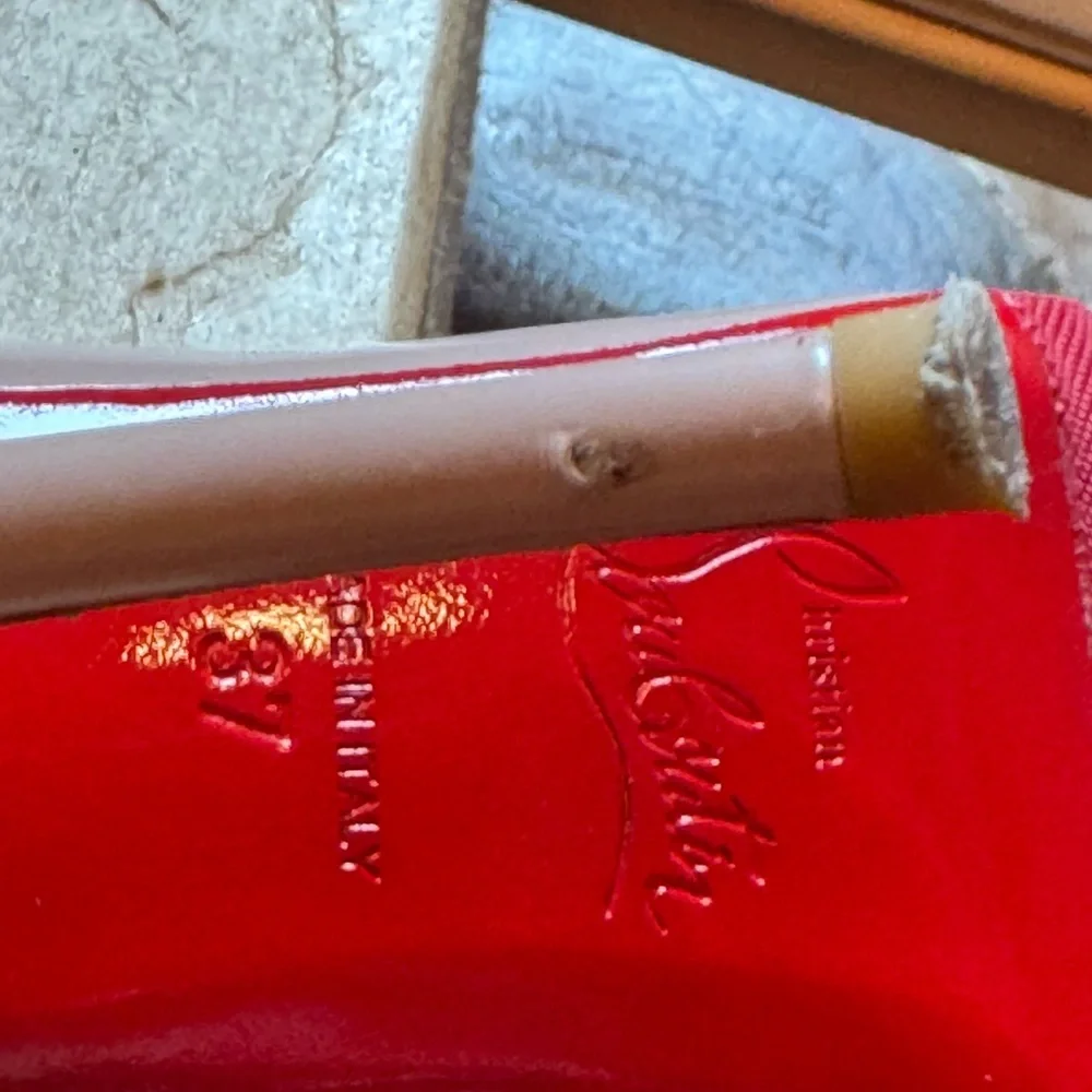 Authentic Christian Louboutin 37 Blush Pink/Taupe high heels - Picture 6 of 16